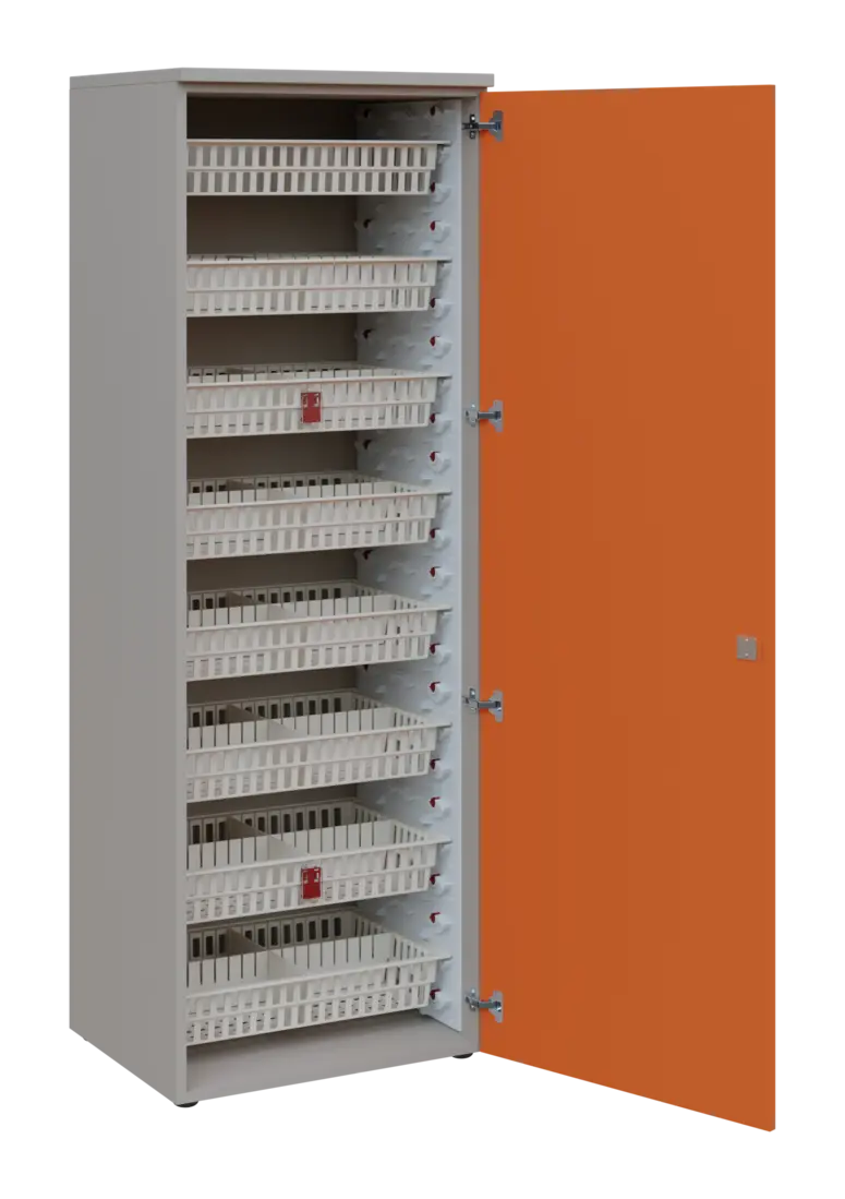 EUROMEDICA D - 66/M ABS skříň léková boxová, 1-dveřová, pravá, 1950x660x535, korpus šedý, dvířka man